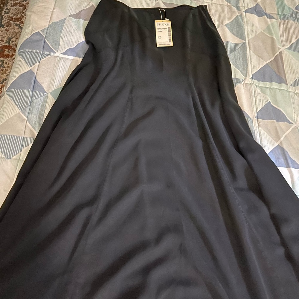 NWT Shukr brand modest maxi black full skirt Large